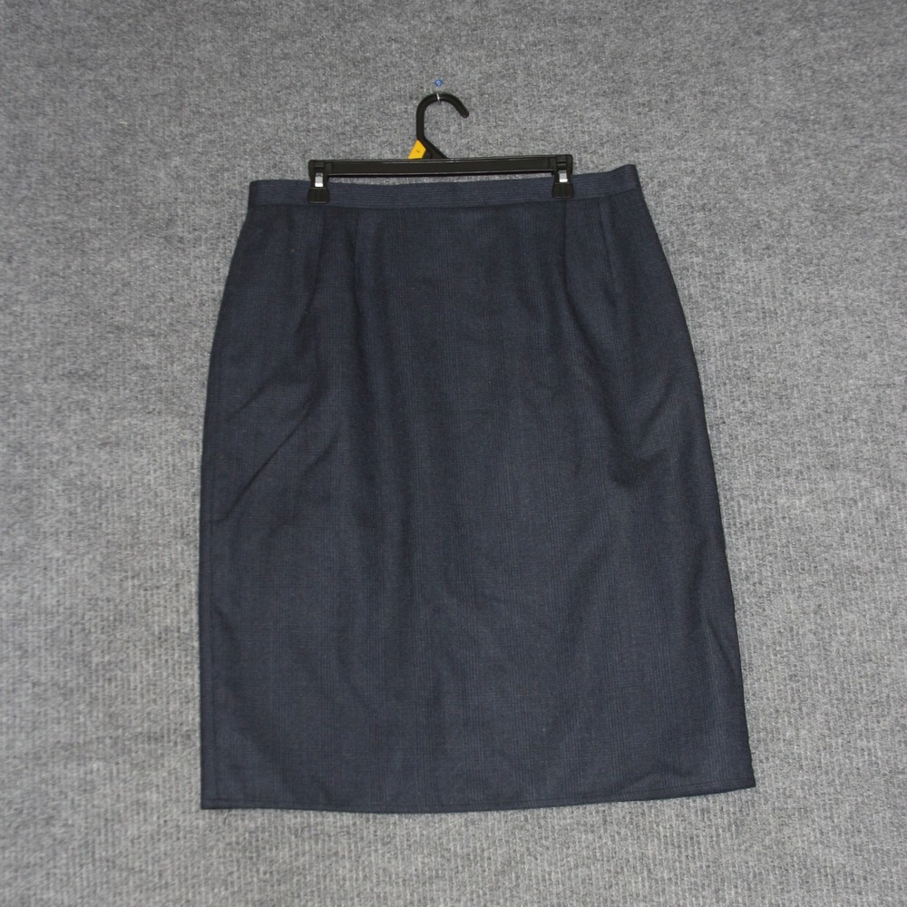 Harve Benard Skirt Womens 16 Petite Navy Pinstripe Tailored Midi
